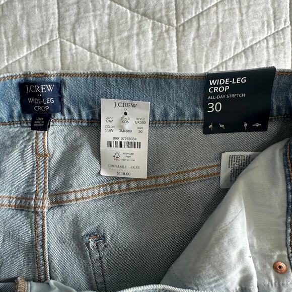 J.Crew Women’s Wide Leg Cropped Jean All Day Stretch Size 30 BX560 New - Picture 8 of 12